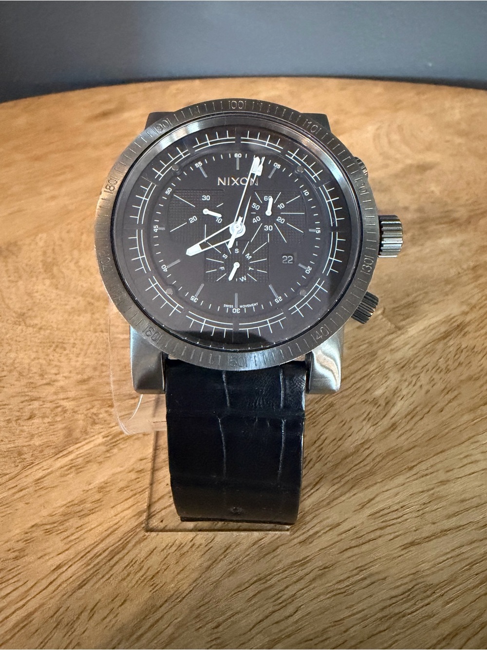 Nixon The Magnacon Black Stainless Steel Chronograph Watch